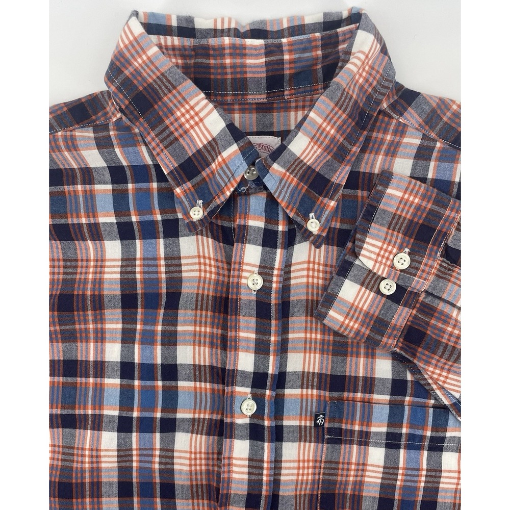 Brooks Brothers 346 Button Down Shirt Mens Lg Multi Plaid Long Sleeve Preppy